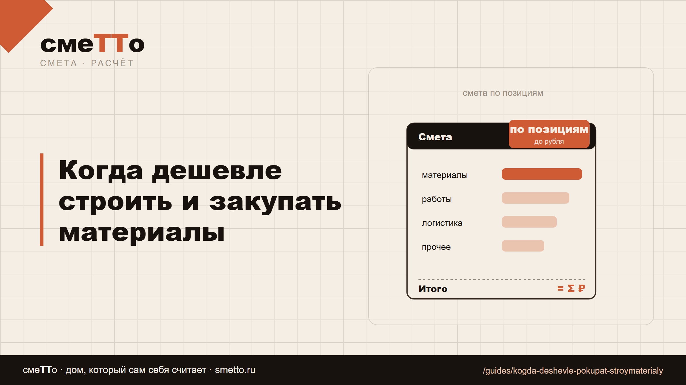 Когда дешевле строить и закупать материалы — сезонный график